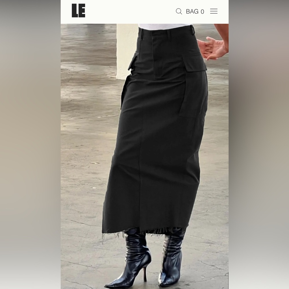 Local European black cargo skirt